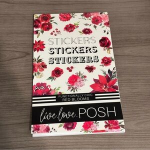 Live Love Posh: Functionally Chic RED BLOOMS Sticker